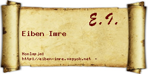 Eiben Imre névjegykártya